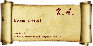 Krem Antal névjegykártya